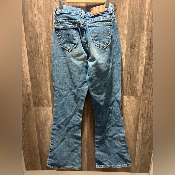 Girls Patriotic Blue Jeans with American Flag Detail size 12 EUC - Picture 6 of 6